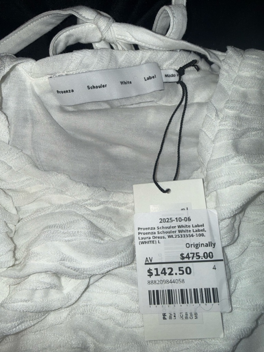 Proenza Schouler White Textured Sleeveless Midi Dress - Picture 5 of 5